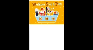 Zwaaivlaggetje Welkom Sint & Piet op Stoomboot