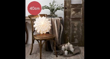 Witte papieren kerstster Clipp - 40 cm