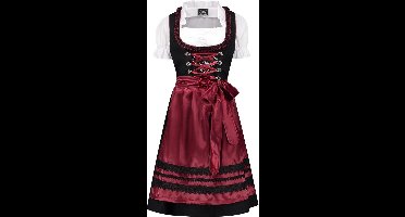Dirndl Zwart-Wijnrood 3-delig