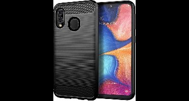 Hoesje Geschikt Voor Samsung Galaxy A20e Hoesje Brushed TPU - Matt Zwart