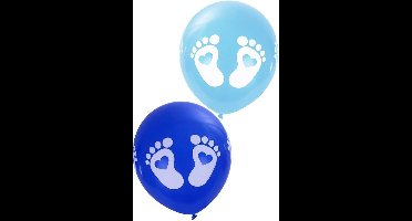 Ballonnen - Baby Voetjes - Blauw - 8st.