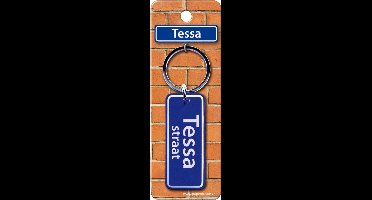 Paper Dreams Sleutelhanger Straatnaam: Tessa 9 X 3 Cm Blauw