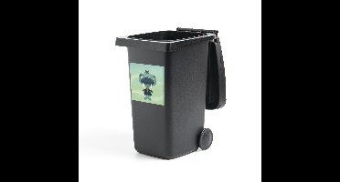 Container sticker Walrus illustratie - Een illustratie van een walrus met een groot hoofd Klikosticker - 40x40 cm - kliko sticker - weerbestendige containersticker