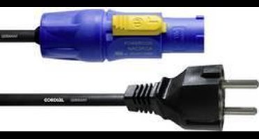 Cordial CFCA 5 S Stroom Aansluitkabel [1x Randaarde stekker - 1x PowerCon-stekker] 5.00 m Blauw