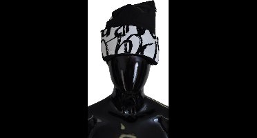 Abstract Print Beanie BlackWhite Wo - Black And White Hats