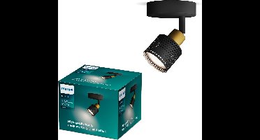 Philips Niall Spot - Wandspot - Zwart met goud design - GU10 LED fitting