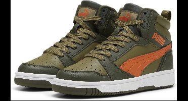 PUMA Puma Rebound V6 Mid WTR Jr Unisex Sneakers - Dark Olive-Maple Syrup-PUMA Olive - Maat 36