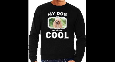 Poedel honden trui / sweater my dog is serious cool zwart - heren - Poedels liefhebber cadeau sweaters L