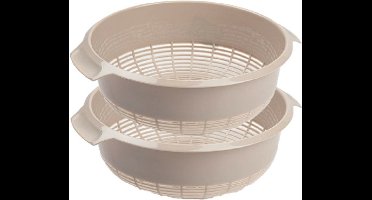 PlasticForte set van 2x stuks kunststof keuken vergieten van 27 x 10 cm in de kleur taupe -â keuken accessoires