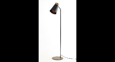 Light & Living Vloerlamp Braja 143cm hoog - Mat Zwart/Antiek Brons