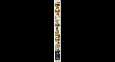 Decoris Kerstfiguurset glas koker 9 stuks  goud