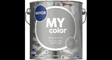Histor MY Color Muurverf Extra Mat - Reinigbaar - Extra Dekkend - 2.5L - Steel Mill - Lichtgrijs