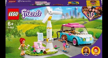 LEGO 41443 Friends Olivia's elektrische auto Set met Olivia en Mia Mini Poppetjes, Educatief Speelgoed voor Meisjes en Jongens vanaf 6 Jaar