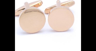Manchetknopen - Rond Rose Goud Effen