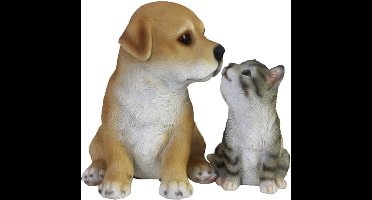 Esschert Design Labrador/kitten 15,3 Cm Polyresin Bruin/grijs