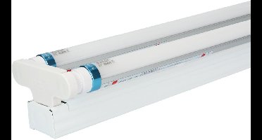 HOFTRONIC - LED TL armatuur 120cm Dubbel - T8 fitting - flikkervrij - 6000K Daglicht wit licht - 50W 7000lm (140lm/W) vervangt 100 Watt - 5 jaar garantie