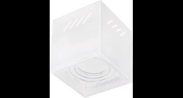 Opbouwspot GU10 - Frino - Opbouw Vierkant - Glans Wit - Aluminium - Kantelbaar - 92mm