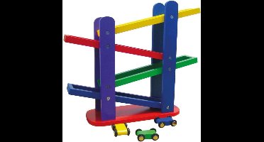 Bino Autobaan Ramp Races Junior 28 X 32 X 10 Cm Hout 5-delig