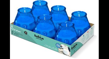 Bolsius - Twilight - Kaars in glas - Patio - Blauw - Tray 6 - 70 branduren