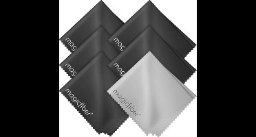 Microvezel reinigingsdoekjes voor LCD-schermen, tablets en gevoelige oppervlakken - 6 stuks, 5 zwart en 1 grijs