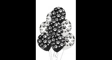 Ballonnen pootafdrukjes hond 12 inch - per 8 stuks.