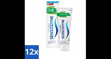 12 x Sensodyne - Tandpasta - Fresh Mint - Frisse Adem - 75 ml - Tandpasta - Gevoelige Tanden - Sensodyne - Fluoride - Tandglazuur