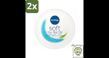 NIVEA - Crème - Zachte Pot - Hydraterend - Gezicht, Lichaam, Handen - 200 ml - Voordeelverpakking - 2 stuks - Gezichtscrème - Lijfcrème