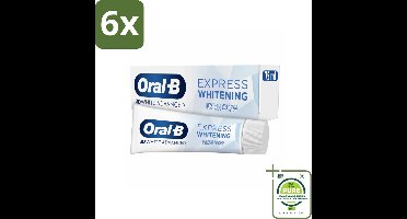 Oral-B - 3D White Advanced – Tandpasta – Express Whitening – Fresh Glow – 75 ml - Voordeelverpakking - 6 stuks - Tandpasta - Witte tanden