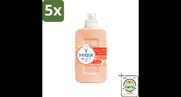 5 x Seepje - Wasverzachter - Verzorgt en Verfrist - Sandelhout en Perzik - 30 Wasbeurten - 750 ml - Grootverpakking - Wasverzachter - Natuurlijke Wasverzachter - Sandelhout En Perzik - Wasverzachter Sandelhout En Perzik - Wasverzachter Exotische Geur