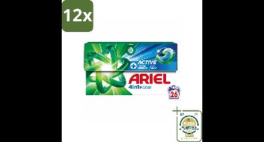 Ariel - 4in1 Wasmiddel Pods - Actieve Geurbestrijding - 26 Pods - Voordeelverpakking - 12 stuks - Zweetgeur neutraliseren - Langdurige frisheid
