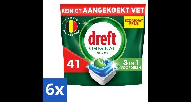Dreft - Vaatwastabletten - All-in-One Origineel - Dagelijks gebruik - 41 Tabletten - Voordeelverpakking - 6 stuks