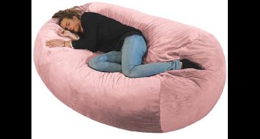 Bananair Large Long Bean Bag – Soft and Comfortable – Machine Washable Cover – Giant XXL Bed for Bedroom/Living Room – Eco-Friendly, Upgraded Foam Filling (160 x 90 x 60 cm, Pink)