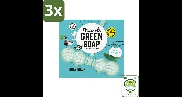 3 x Marcel's Green Soap - Toiletblok - Munt & Eucalyptus - Langdurige werking - 1 Toiletblok - Grootverpakking - Toiletblok - Toilet Schoonmaak - Fris Toilet - Biologisch Afbreekbaar - Milieuvriendelijk