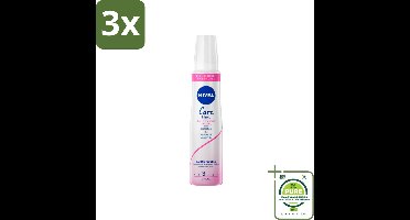 3 x NIVEA - Haarschuim - Verzorging & Stevigheid Zachte Aanzet - 24 Uur Lang Bescherming - 250 ml - Grootverpakking - Haar Mousse - Natuurlijke Styling - Volume - Verzorging - Panthenol