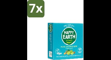 Happy Earth – Shower Bar – 100% Natuurlijk Cedar Lime – 90 g - Bulkverpakking - 7 stuks