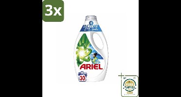 3 x Ariel - Vloeibaar Wasmiddel - +Actieve Odor Defense - 30 Wasbeurten - 1,35 liter - Grootverpakking - Vloeibaar Wasmiddel - Geurverwijdering - Zweetgeuren - Vlekverwijdering - Wasmiddel Voor Sportkleding