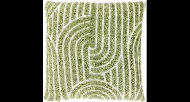 Unique Living Sierkussen Ziza - Stof - Groen - 45 x 45 x cm (BxHxD)