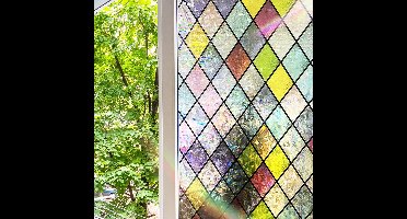 Raamfolie Glas in Lood - Zelfklevend - Antieke Look - Lood Regenboog
