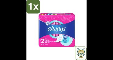 1 x Always Ultra - Maandverband - Super met Vleugels - 8 Maandverbandjes- Maandverband Super - Menstruatiebescherming - Super Absorptie - Vleugels - Zware Menstruatie