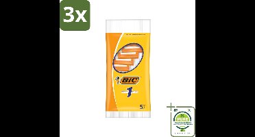 3 x Bic - Scheermesjes - Enkel Mesje - Wegwerpmesjes - 5 Scheermesjes - Grootverpakking - Scheermesjes - Wegwerpmesjes - Scheermes - Scheermesje - Scheerapparaat