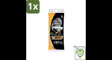 1 x Bic - Scheermesjes - Metaal - Enkel Mesje - Wegwerpmesjes - 5 Scheermesjes - Scheermesjes - Wegwerpmesjes - Scheermes - Scheermesje - Scheerapparaat