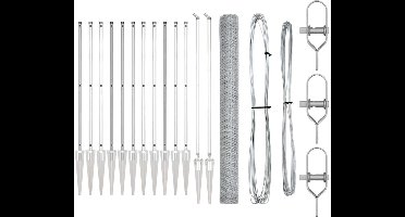 vidaXL - Hekpaal. - Zilverkleurig