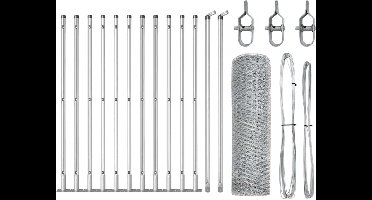 vidaXL - Hekpaal. - Zilverkleurig