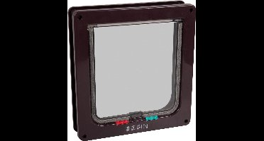 kattenluik Vego 4-standen Bruin – Kattenluik met magneetsluiting en tunnel – Voor grote katten – 23,5 x 25,2 cm – Doorgang 18 x 19,5 cm