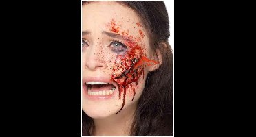 Smiffys - Latex Broken Glass Wound Nepwond - Rood