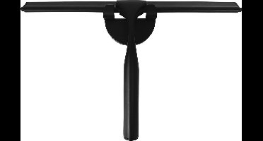 Douchewisser Luxe 25cm Mat Zwart met Houder