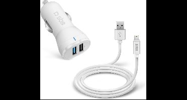 Sbs MFi car charger kit - auto oplader - 2100 mAh - 120 cm kabel