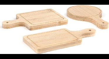 Kikkerland Mini Borrelplankjes – Set van 6 – Serveerplankjes – Bamboe - Feest - Hapjes