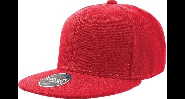 Atlantis Kinderen/Kinderen Flat Visor 6 Panel Snap Back Cap (Rood)