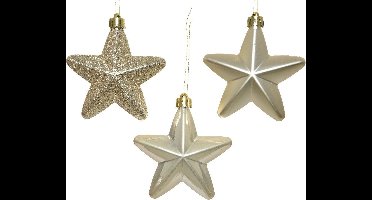 Decoris Ster Plastic Glans-Mat-Glitter Parel 2x7.5x7.5cm